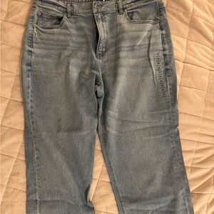 American Eagle super high rise straight jean